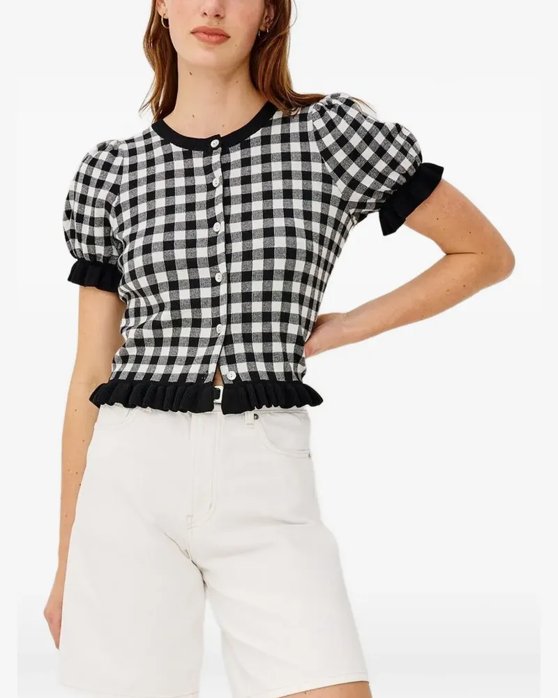 RAILS Lora gingham ruffled knitwear - Schwarz Schwarz