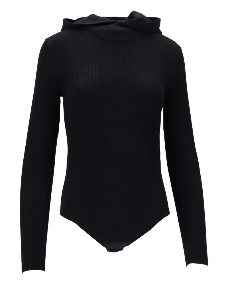 P.A.R.O.S.H. P.A.R.O H. Gerippter Body mit Kapuze - Schwarz Schwarz