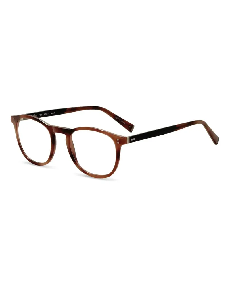 John Varvatos Runde Brille in Schildpattoptik - Braun Braun