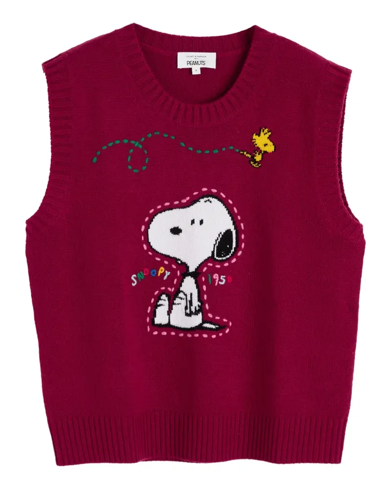 Chinti & Parker Snoopy Pullunder mit Intarsien-Muster - Rosa Rosa