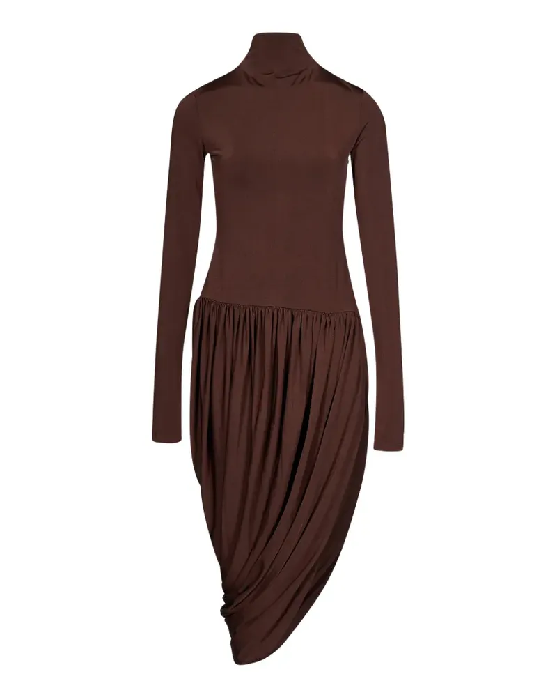 ANDAMANE Rückenfreies Vesna Midikleid mit Drapierung - Braun Braun