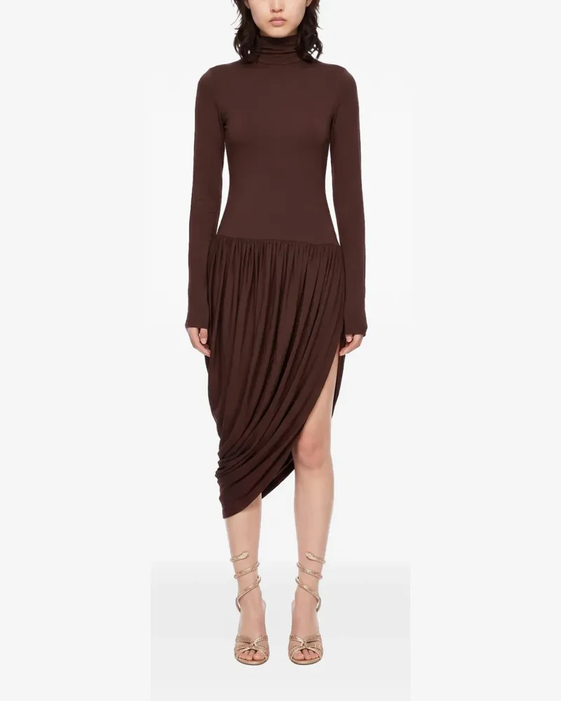 ANDAMANE Vesna open-back draped midi dress - Braun Braun
