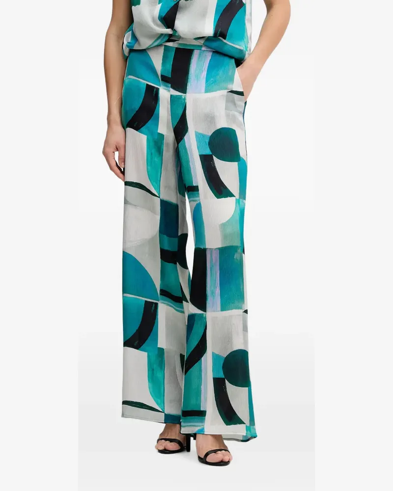 Joseph Ribkoff Palazzohose mit abstraktem Print - Blau Blau