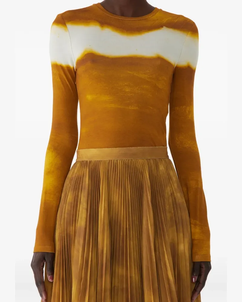 Jason Wu Painted Stripe Langarmshirt - Orange Orange