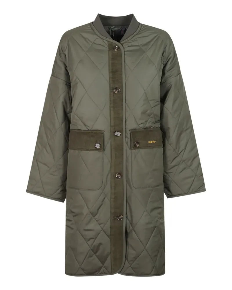 Barbour Dunswell corduroy-trim quilted coat - Grün Grün