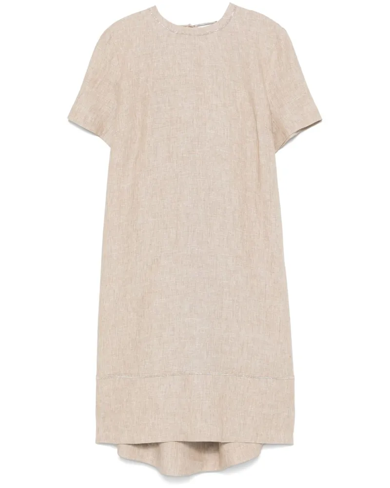 Peserico Midikleid mit Slub-Struktur - Nude Nude