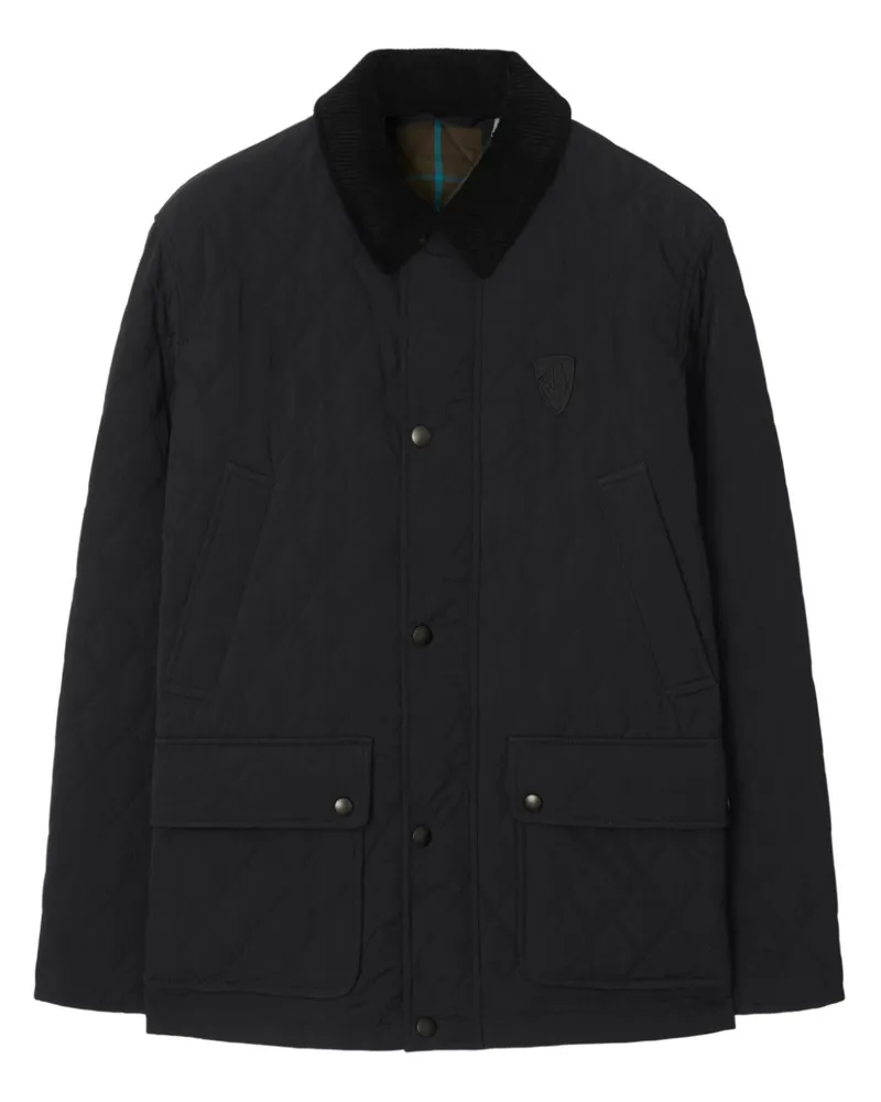 Burberry Gefütterte Jacke mit Logo-Stickerei - Schwarz Schwarz