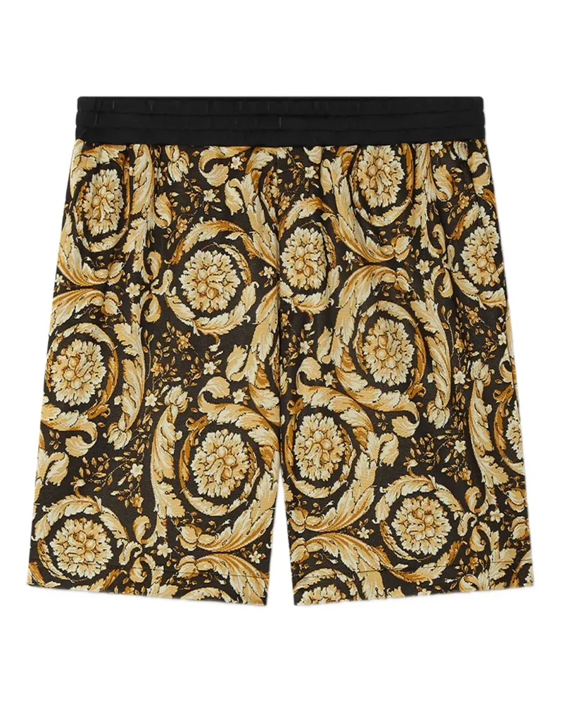 Versace Barocco Joggingshorts aus Jacquard - Schwarz Schwarz