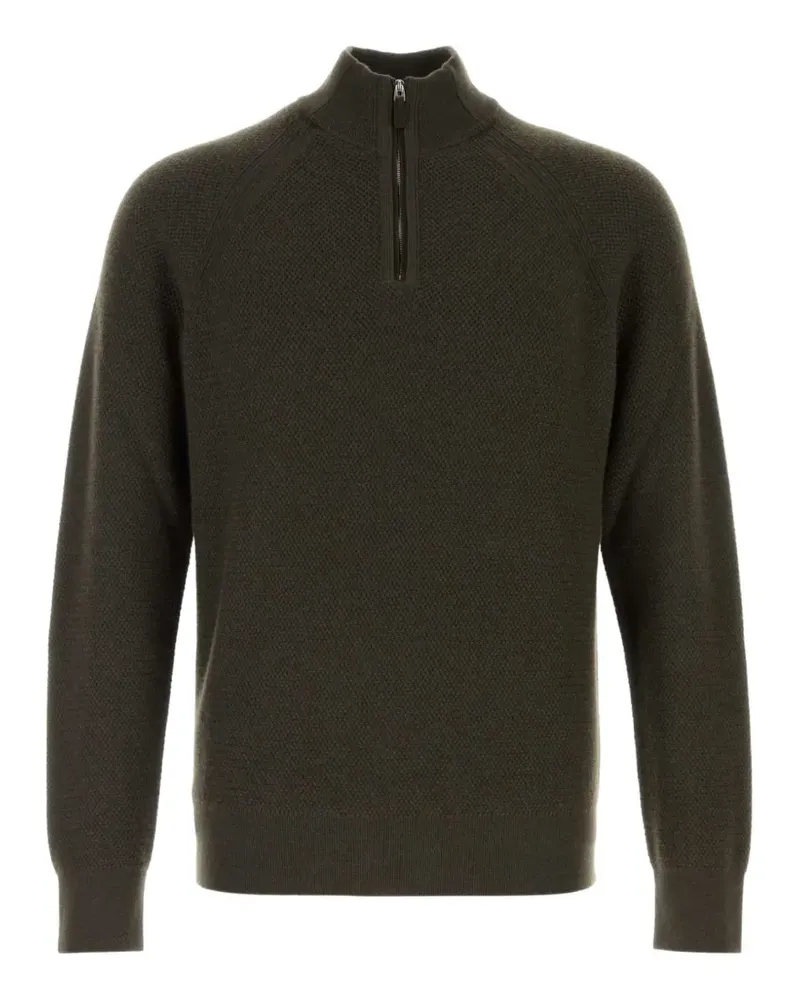 Ermenegildo Zegna Kaschmirpullover mit kurzem Reißverschluss - Grün Grün