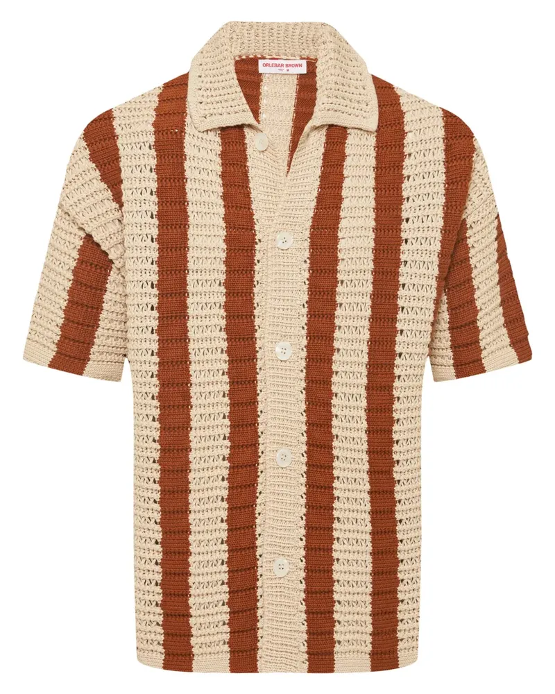 Orlebar Brown Gehäkeltes Thomas Hemd - Braun Braun