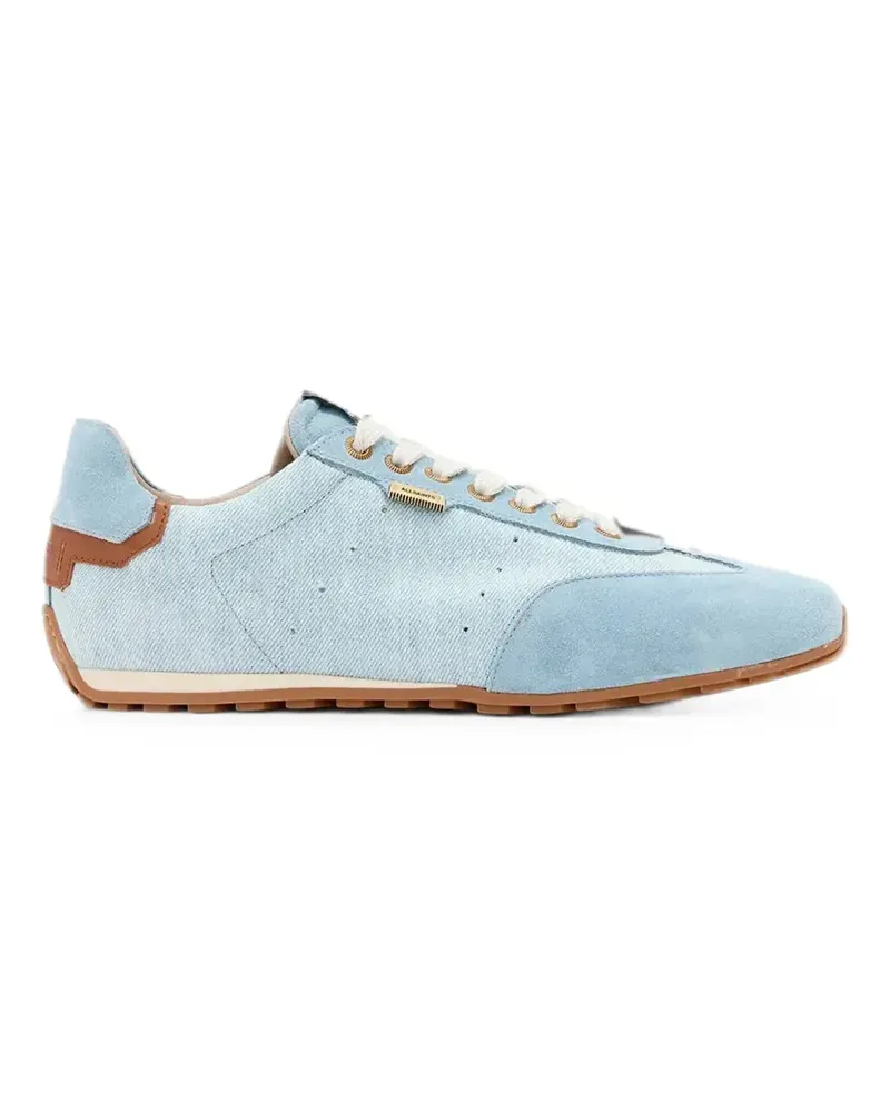 AllSaints suede-panelled denim low top sneakers - Blau Blau