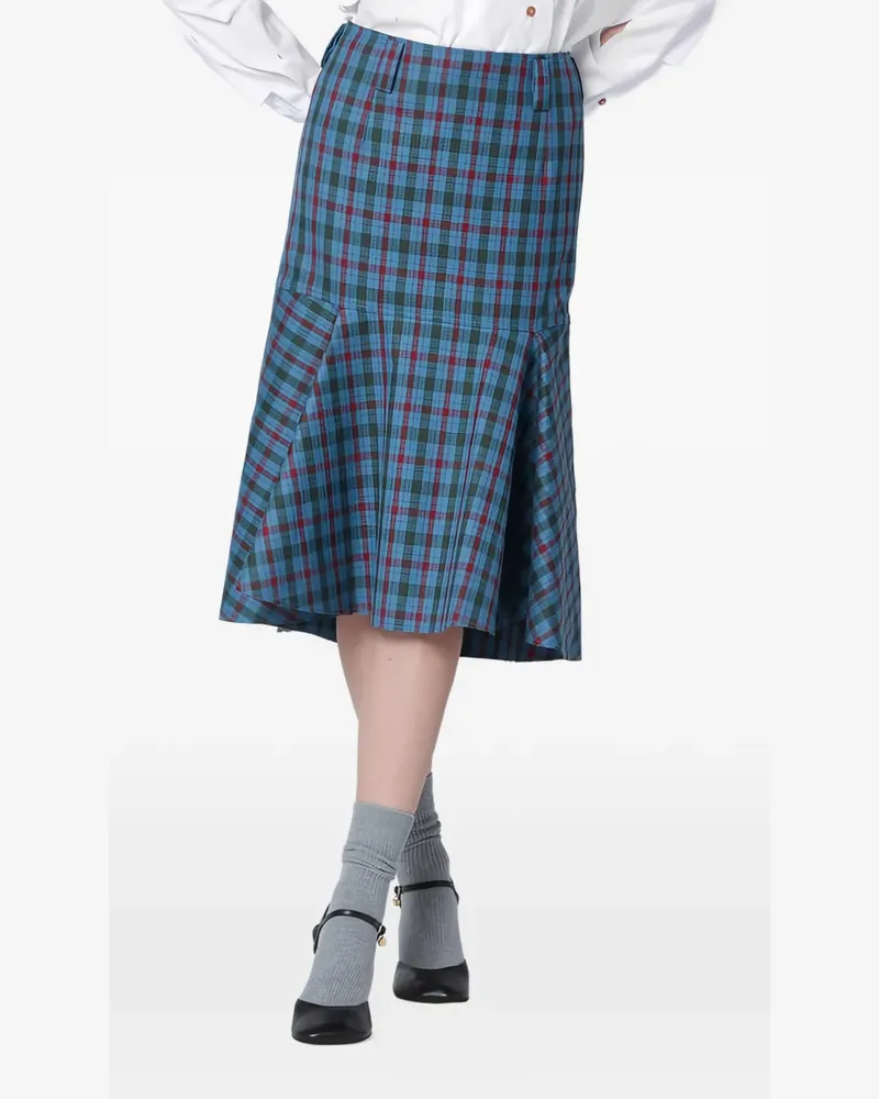 Namacheko check midi skirt - Blau Blau