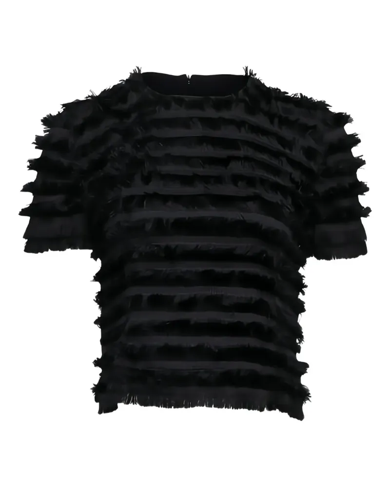 Akris Bluse mit Fransen - Schwarz Schwarz
