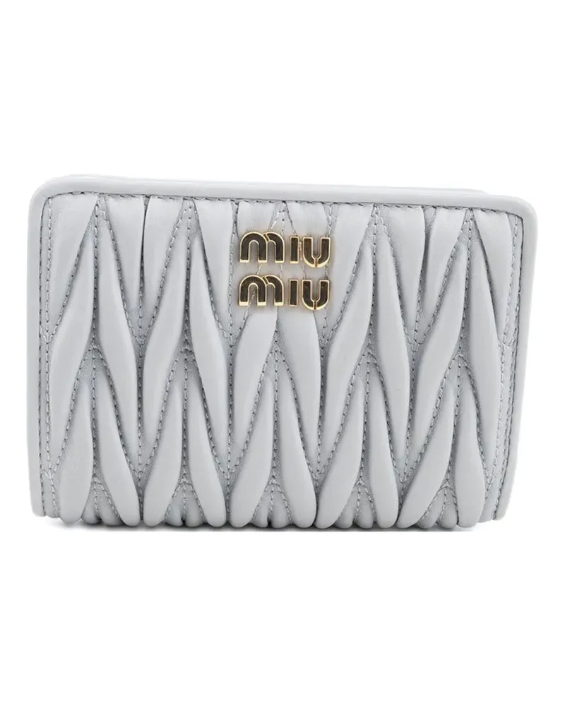 Miu Miu matelassé leather wallet - Grau Grau
