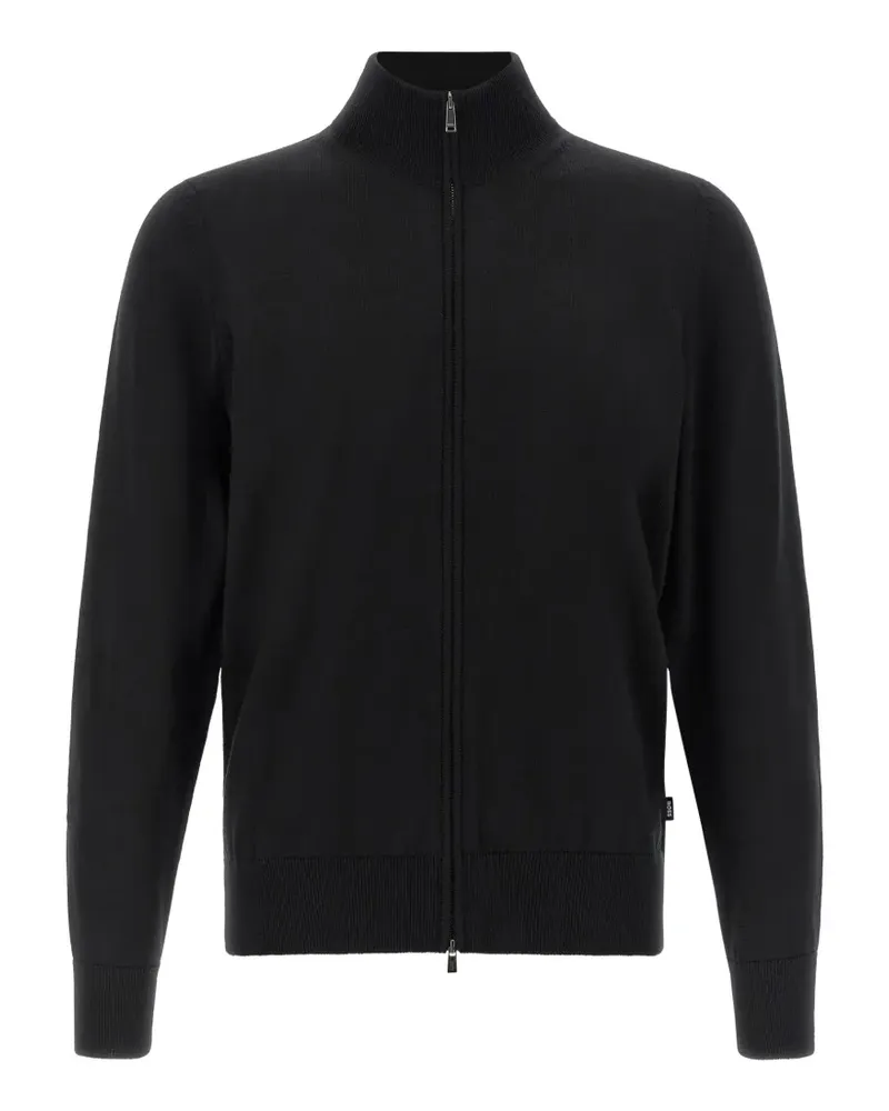 HUGO BOSS Cardigan mit Reißverschluss - Schwarz Schwarz