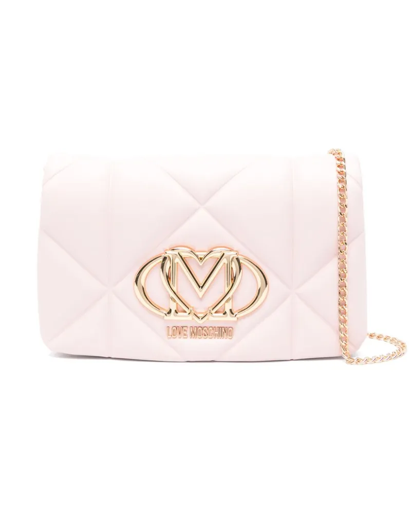 Moschino Umhängetasche mit Logo-Schild - Rosa Rosa