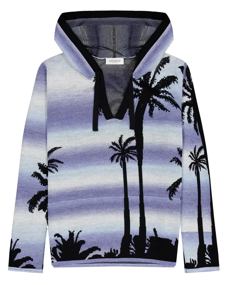 Laneus Hoodie mit Palmen - Violett Violett