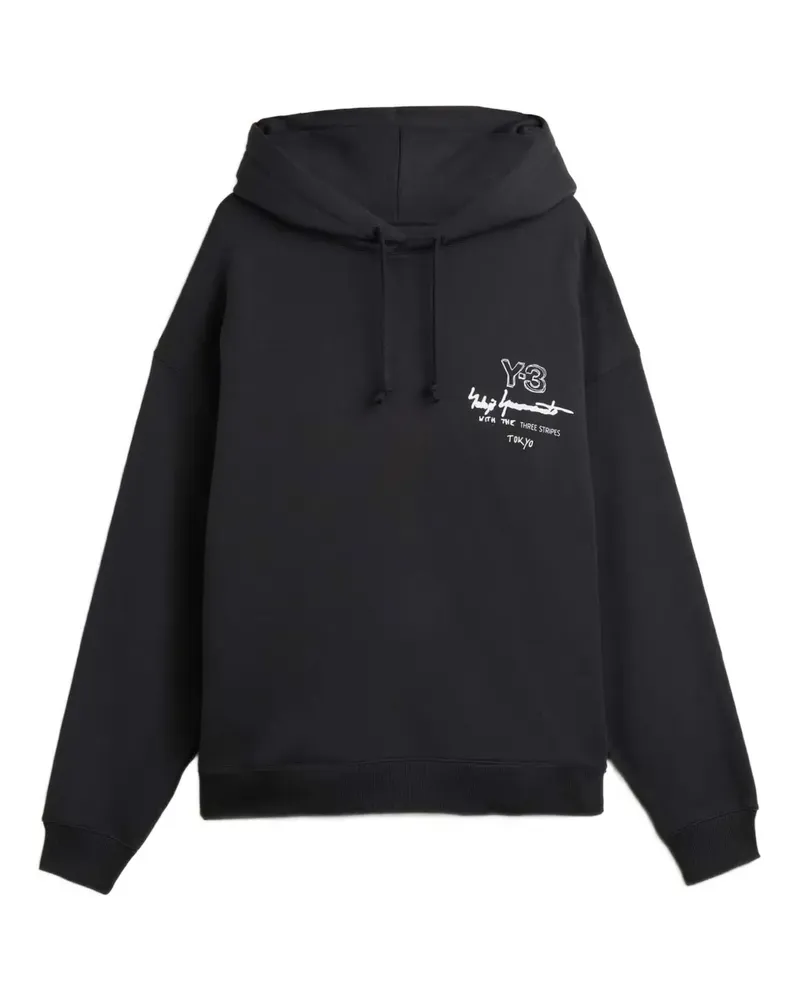 Y-3 Hoodie mit grafischem Print - Schwarz Schwarz