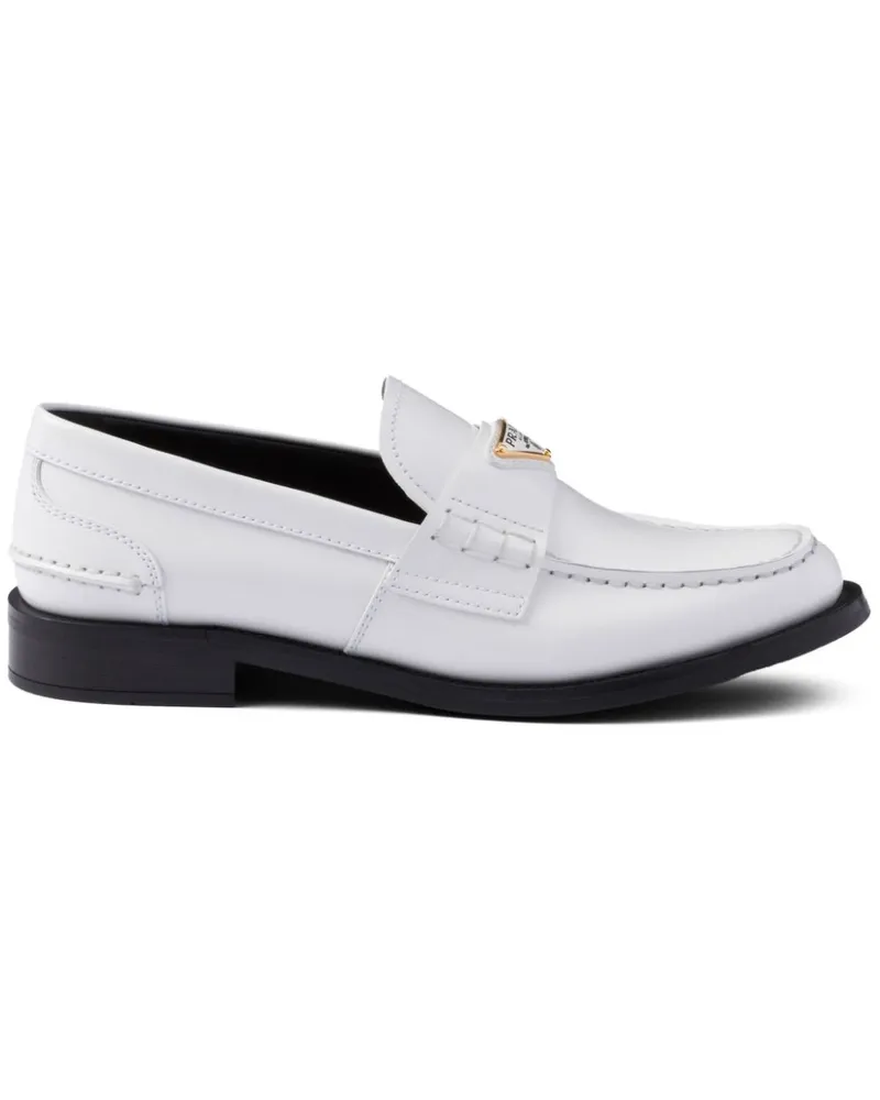 Prada Loafer aus gebürstetem Leder - Weiß Weiß