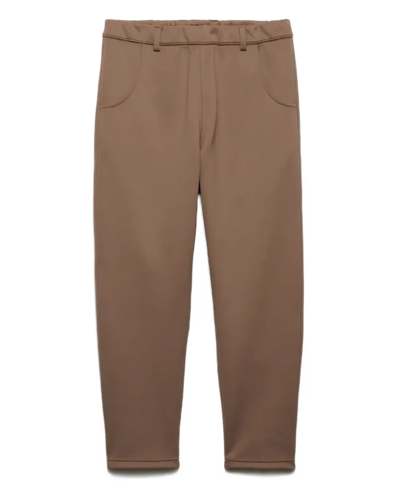 Prada Stretchbund-Hose mit Triangel-Logo - Braun Braun