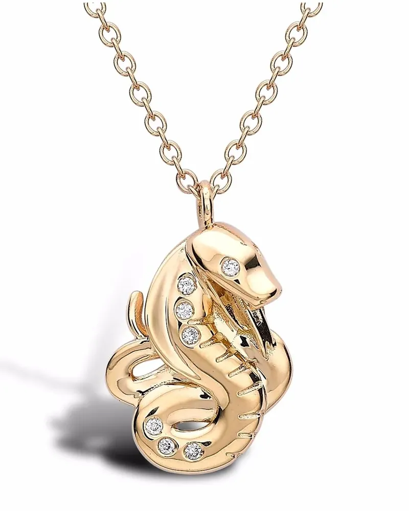 Pragnell 18kt Gelbgoldhalskette mit Diamantanhänger Gold