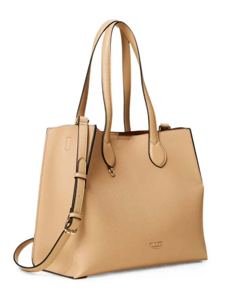 Twin-Set Shopping Bag mit Logo - Nude Nude