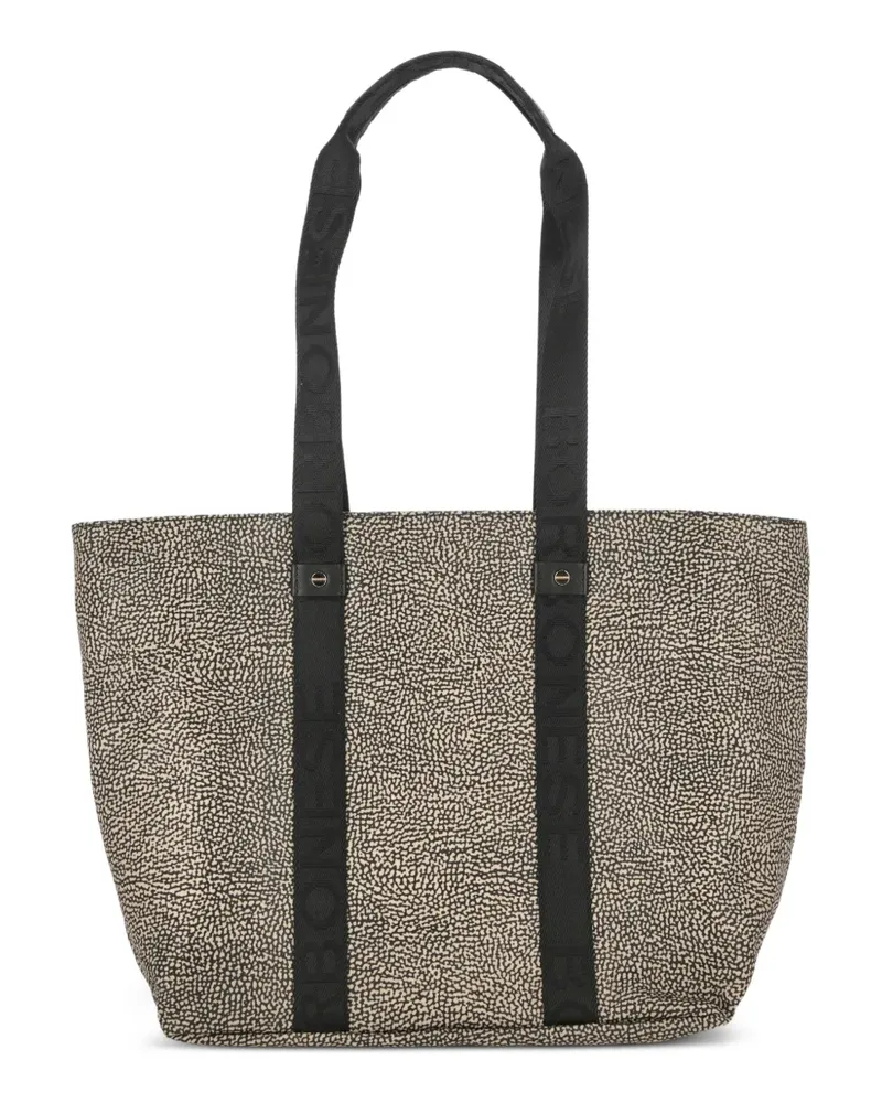 Borbonese Tote Bag mit Logo-Muster - Nude Nude