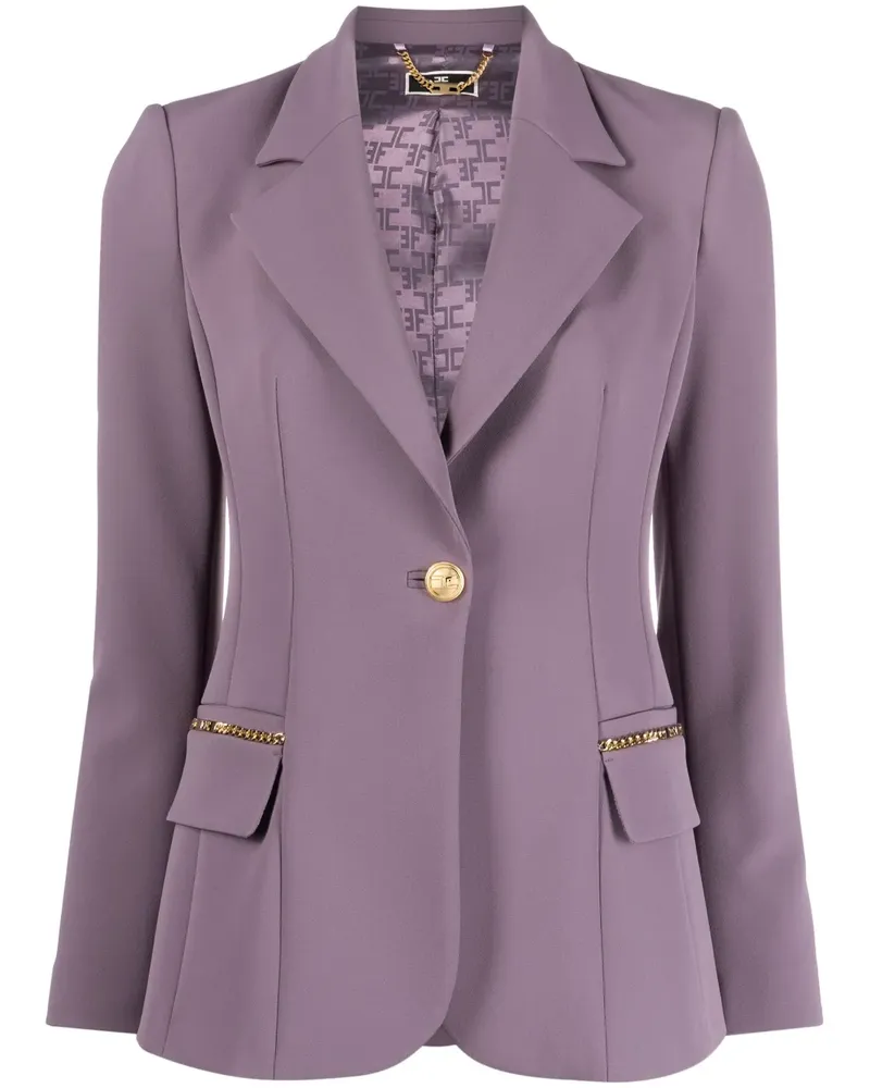 Elisabetta Franchi Einreihiger Blazer aus Krepp - Violett Violett