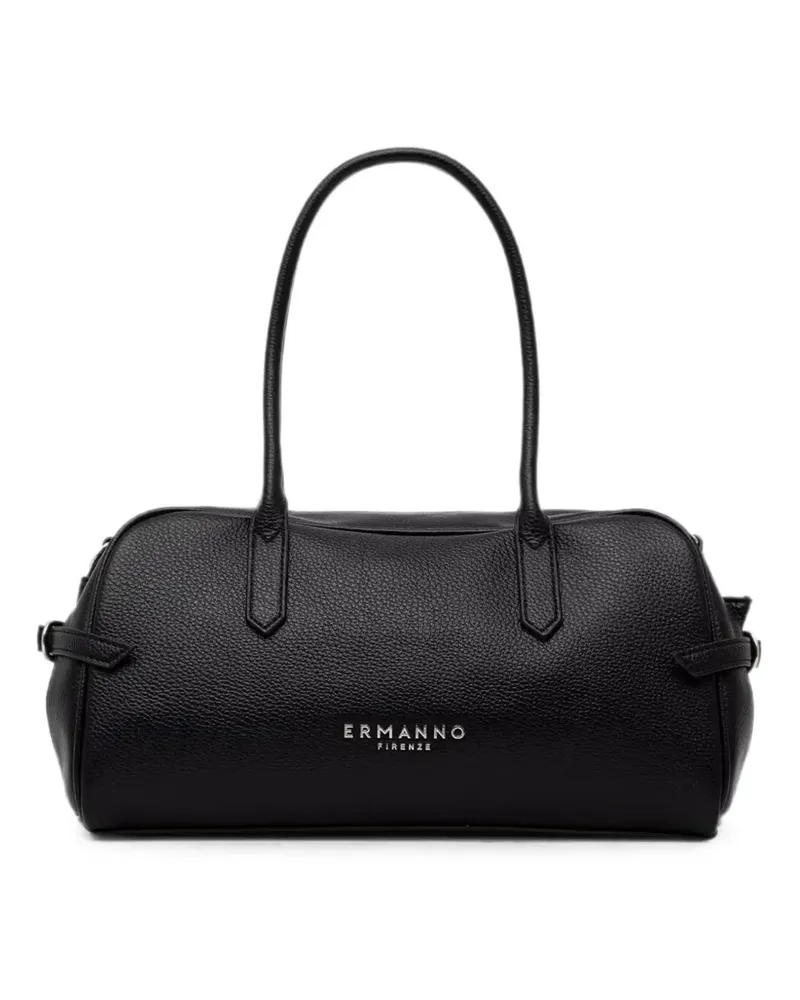 Ermanno Scervino logo-plaque pebbled shoulder bag - Schwarz Schwarz