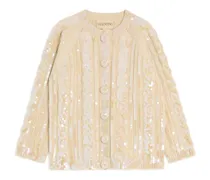 Cardigan mit Pailletten - Nude