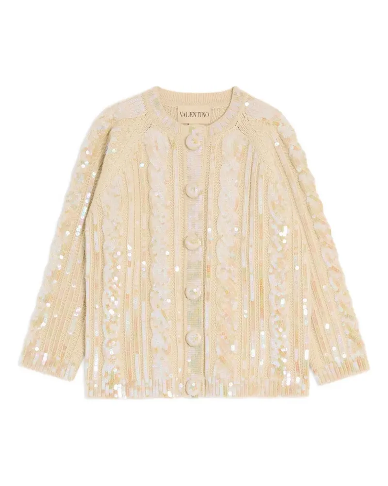 Valentino Garavani Cardigan mit Pailletten - Nude Nude