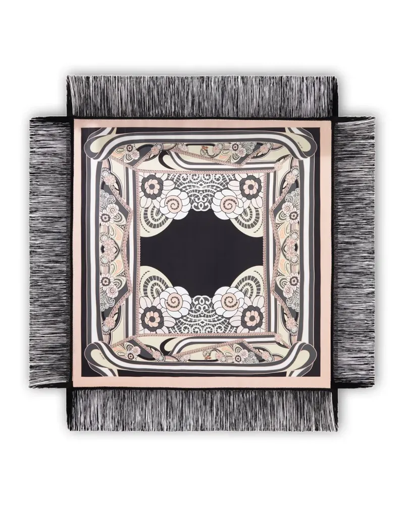 La DoubleJ Schal mit Muster - Schwarz Schwarz