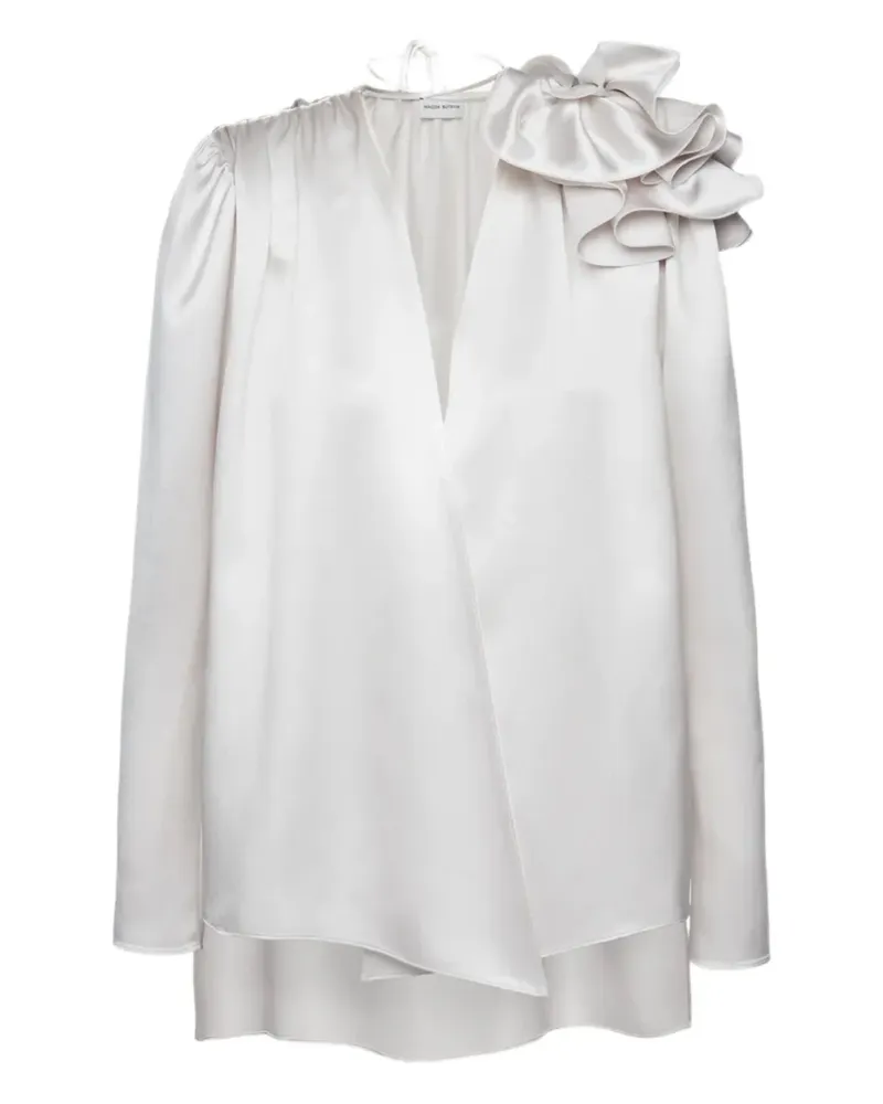 Magda Butrym Bluse mit Rüschen - Weiß Weiß