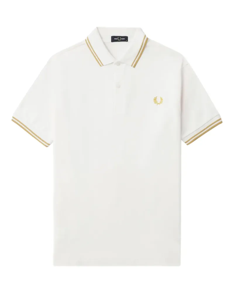 Fred Perry Poloshirt mit Logo-Stickerei - Weiß Weiß