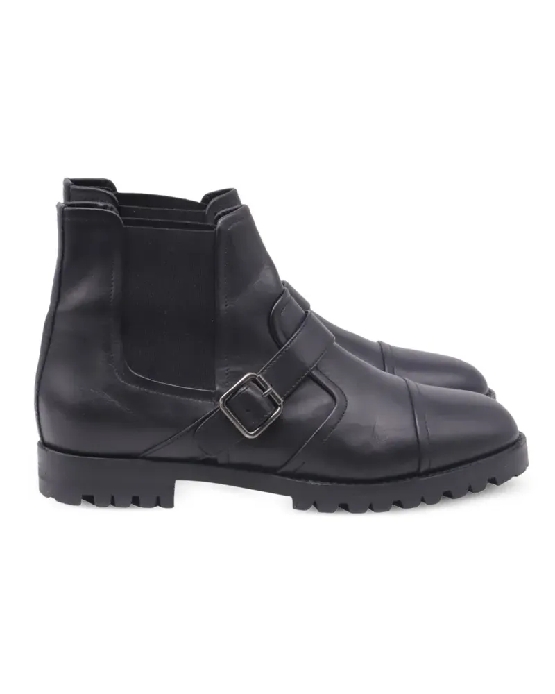 Manolo Blahnik 2010s Traba Stiefeletten mit Schnallenriemen - Schwarz Schwarz