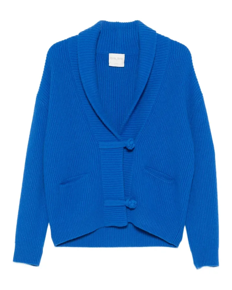forte_forte Gerippter Cardigan - Blau Blau
