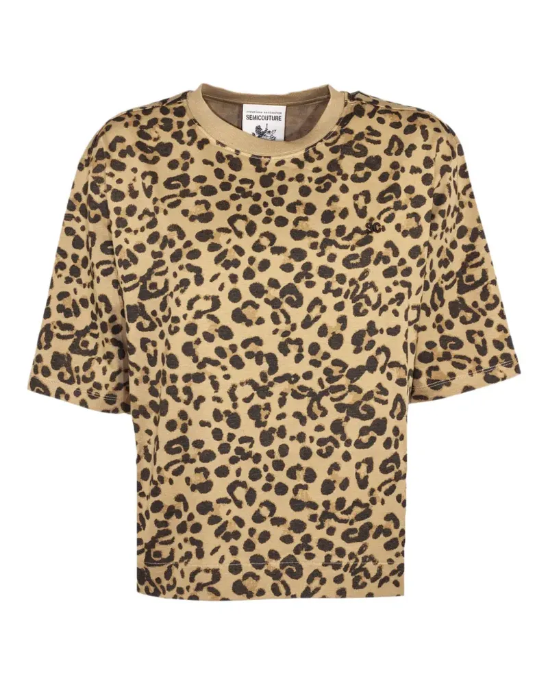Semicouture animal-print T-shirt - Nude Nude