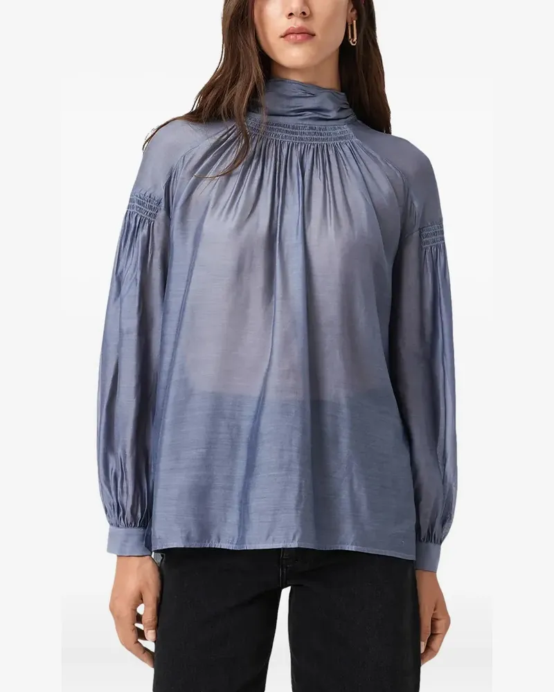 AllSaints Pearla high-neck blouse - Blau Blau