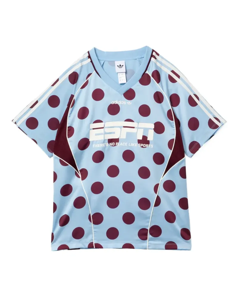 adidas T-Shirt mit Polka Dots - Blau Blau