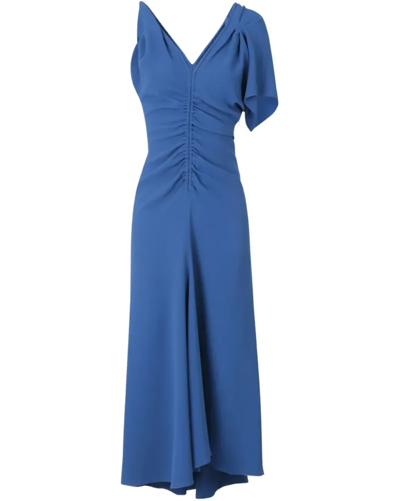 Victoria Beckham Midikleid mit Raffung - Blau Blau