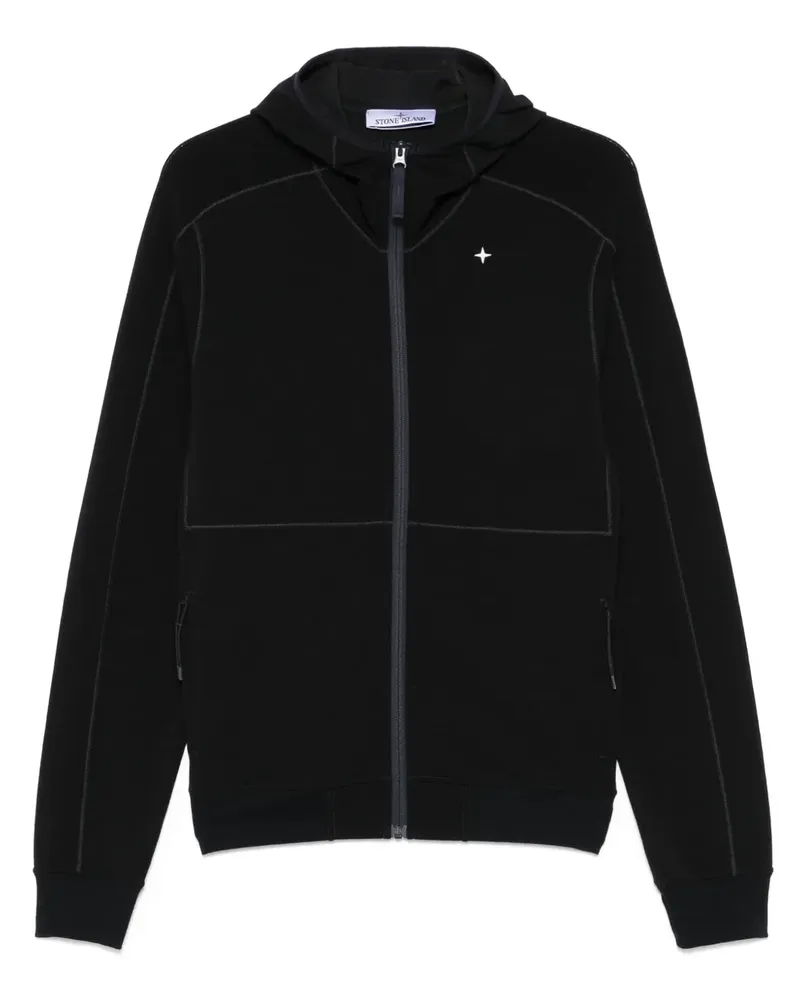 Stone Island Hoodie mit Logo-Stickerei Blau