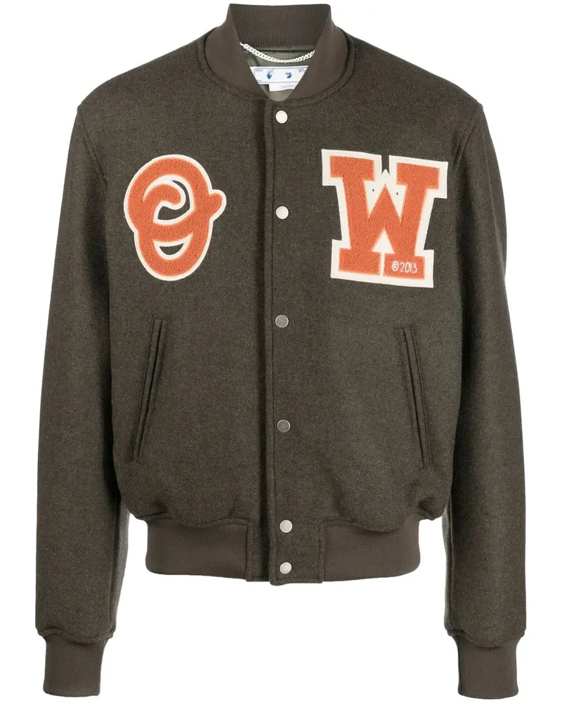OFF-WHITE Collegejacke mit Logo-Patch - Grün Grün