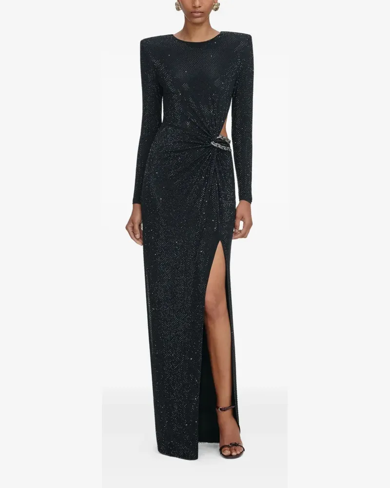 Self-Portrait Maxikleid mit Strass - Schwarz Schwarz