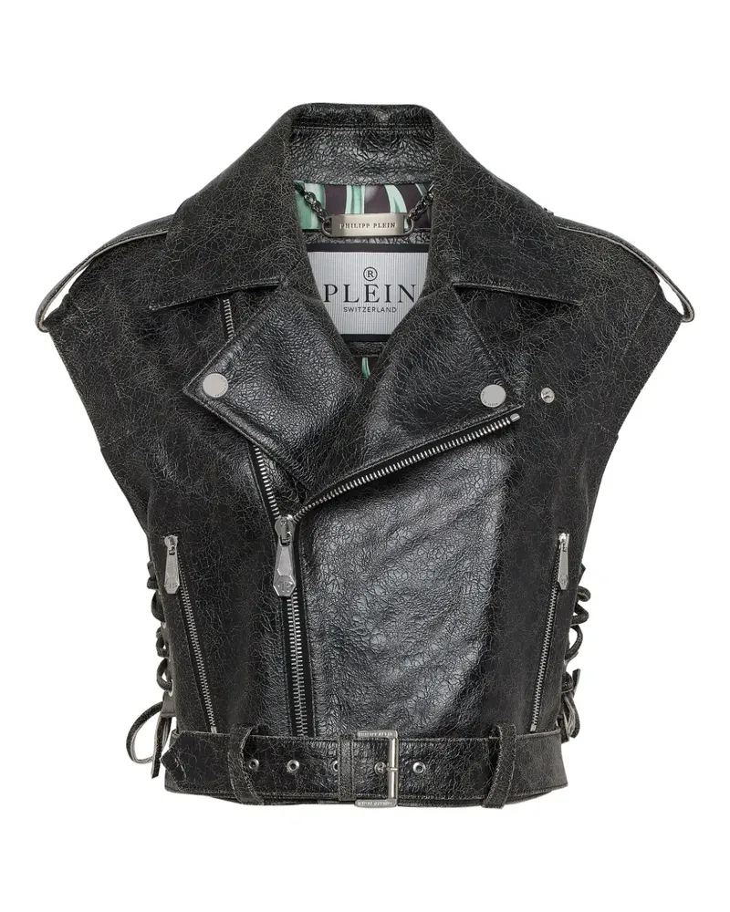 Philipp Plein Weste mit Schnürung - Schwarz Schwarz