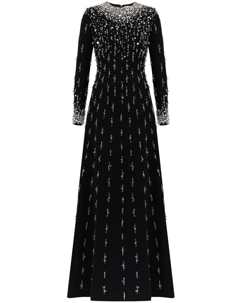 Dina Melwani Italian Abendkleid - Schwarz Schwarz