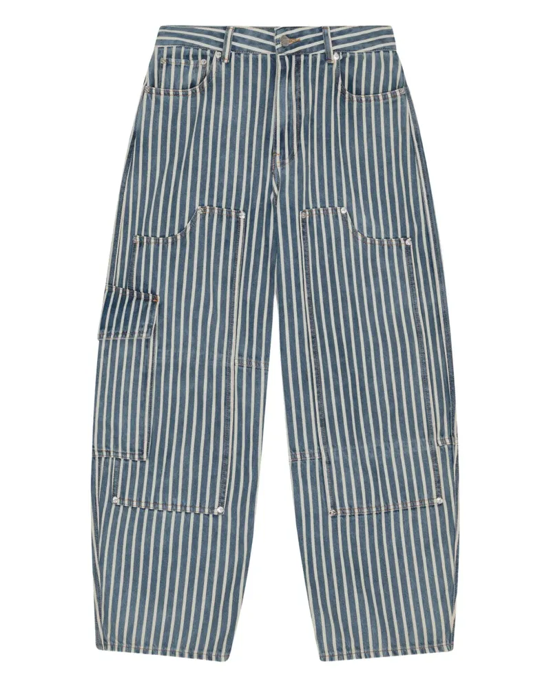 Ganni Gestreifte Jeans - Blau Blau