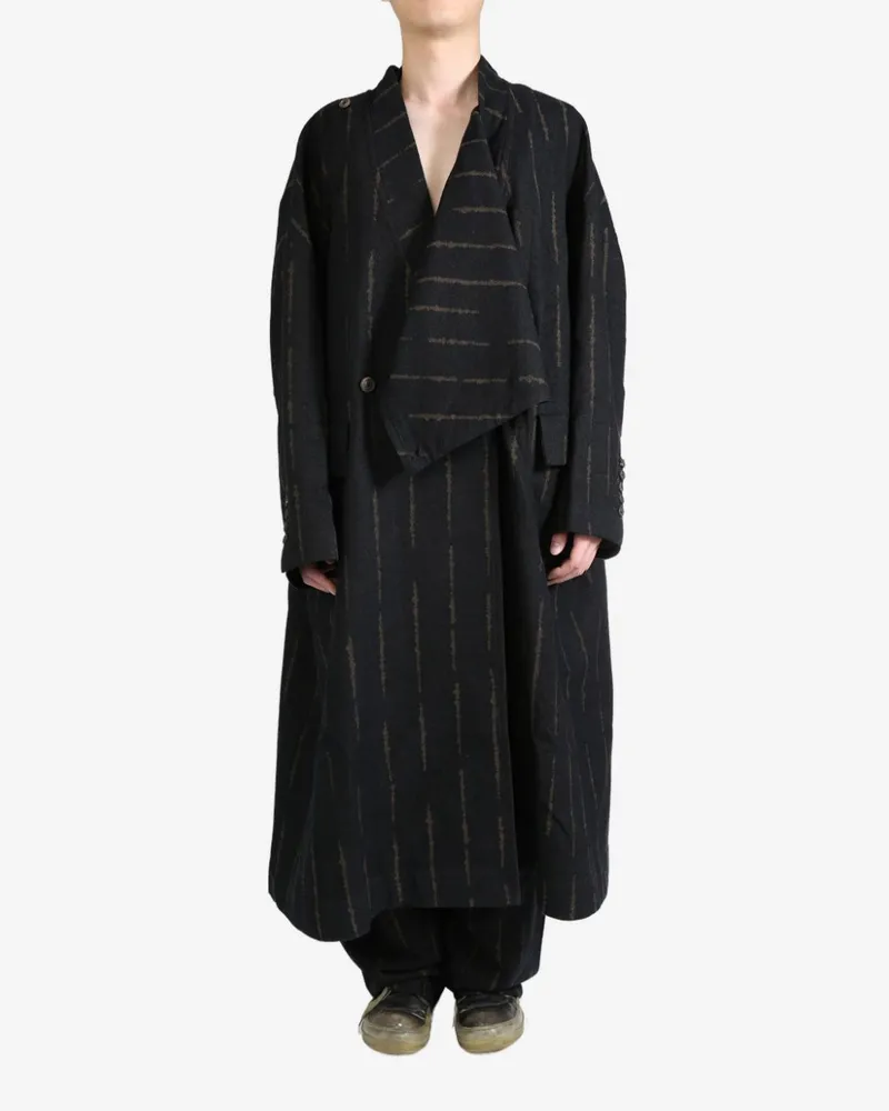 Ziggy Chen asymmetric design coat - Schwarz Schwarz