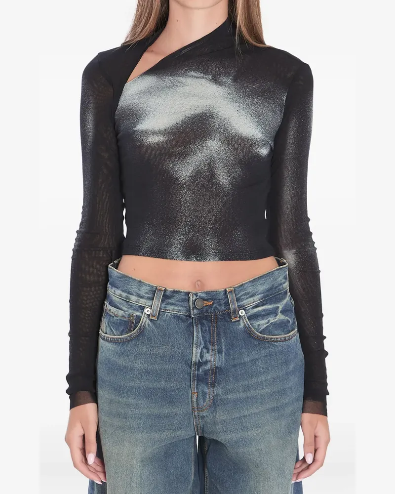 Jean Paul Gaultier Asymmetrisches Body-Dust Oberteil - Schwarz Schwarz