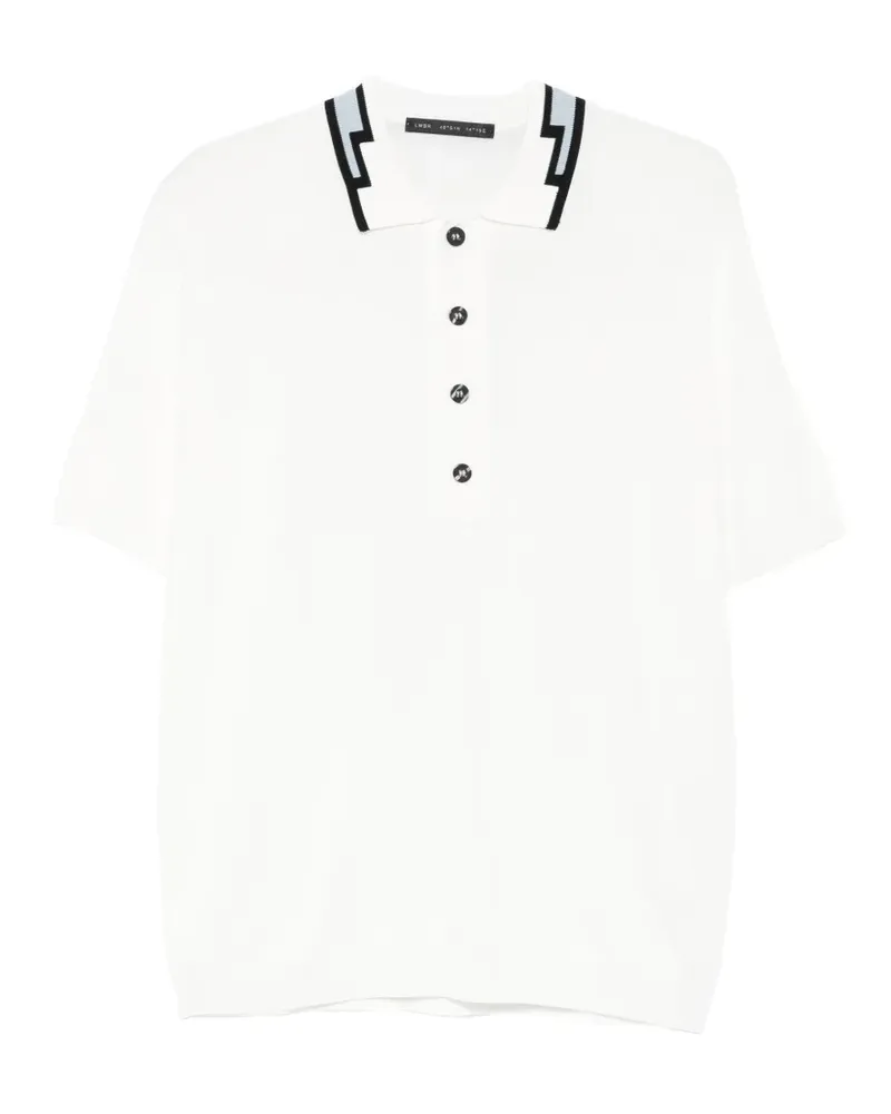Low Brand Poloshirt mit Knopfleiste - Weiß Weiß