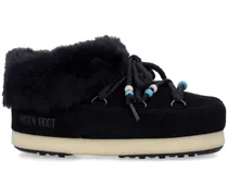 Wildleder-Mules mit Perlenverzierung - Schwarz